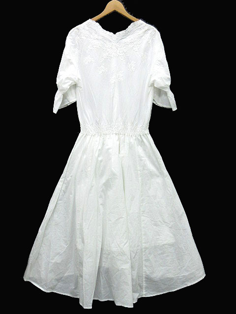 アズノウアズ ピンキー As Know As Pinky スカラって刺繍 ロング ワンピース 七分袖 スカラップ ホワイト 白 フリー Pg1152 レディース 013 ベクトルパーク