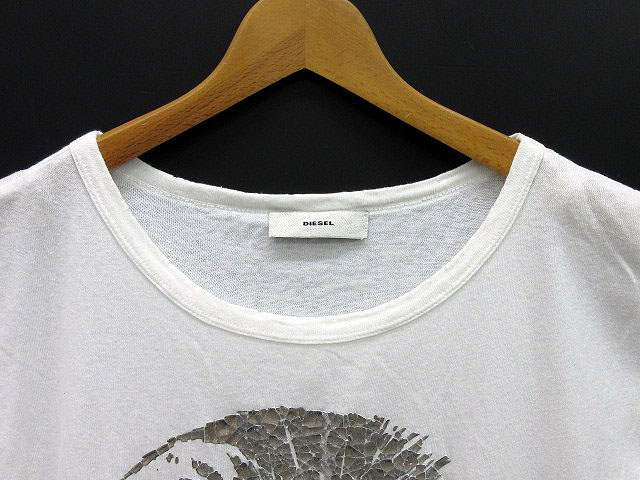 DIESEL シルバープリント半袖Tシャツ ディーゼル DIESEL Tシャツ 半袖