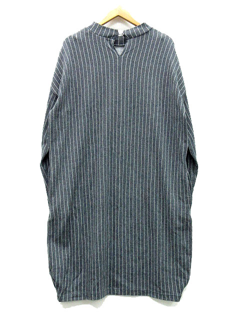 レイカズン Ray Cassin フレームス Frames ストライプ モックネック ワンピース スウェット 長袖 ミニ丈 グレー F レディース 013 ベクトルパーク