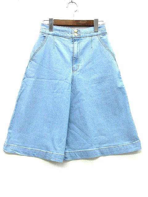 エニィファム Anyfam デニム ワイド ハーフパンツ ジーンズ ライトインディゴ 2 レディース 013 ベクトルパーク