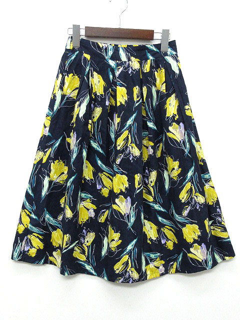 フリーズマート Free S Mart スカート タック フレア チューリップ柄 ピーチスキン 膝下 紺 ネイビー Fr 131 18ss レディース 013 ベクトルパーク