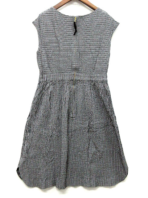 ラ トータリテ La Totalite ワンピース 膝丈 ノースリーブ シアサッカー ボーダー ストライプ グレー レディース 013 ベクトルパーク