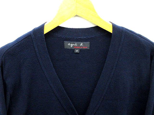 アニエスベー Agnes B Vネック カーディガン コットン ニット 長袖 ネイビー 紺 イ Ew73j155 フランス製 レディース 013 ベクトルパーク