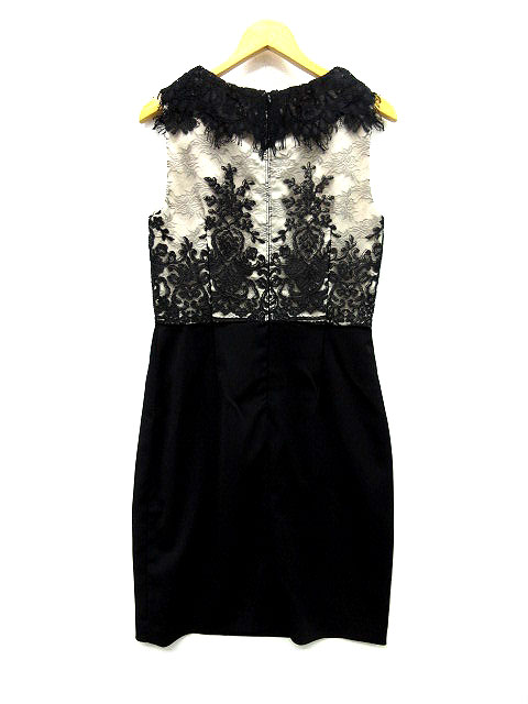 ヴァニラクチュール Vanilla Couture ダブルスタンダード クロージング ダブスタ ドレス ワンピース ノースリーブ 膝丈 レース ブラック ベージュ F 結婚式 二次会 レディース 013 ベクトルパーク