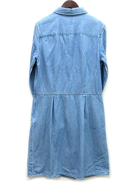 ラコステ ライブ Lacoste L Ve デニム ワンピース 長袖 ウエストフィット ひざ丈 白ワニ インディゴブルー M Ef9428 レディース 013 ベクトルパーク