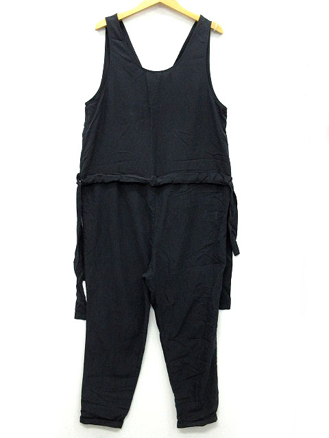 リミットレスラグジュアリー Limitless Luxury サロペット オールインワン Vネック サイドリボン レーヨン 薄手 ゆったり ブラック 黒 レディース 013 ベクトルパーク