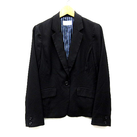 インデックス Index テーラード ジャケット 1b 裏ストライプ ストレッチ ブラック 黒 ｍ ビジネス フォーマル レディース 013 ベクトルパーク