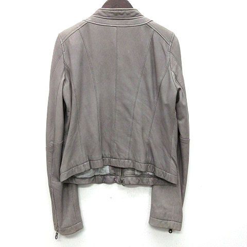 イリイリ Iriiri ラムレザー ライダースジャケット シングル 羊革 革ジャン グレー 2 レディース 013 ベクトルパーク