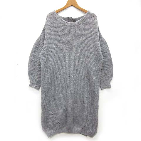 アデュートリステス Adieu Tristesse ニット ワンピース 畦編み ウール モヘヤ ボリュームスリーブ 長袖 グレー かるふわ レディース 013 ベクトルパーク アデュートリステス Adieu Tristesse ニット ワンピース 畦編み ウール モヘヤ ボリュームスリーブ 長袖 グレー かるふわ レディース 013 ベクトルパーク