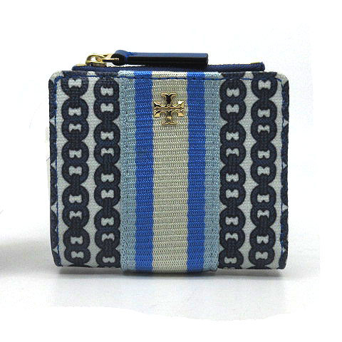 未使用品 トリーバーチ Tory Burch 二つ折り 財布 ミニ ウォレット ジェミニリンク Gemini Link Canvas Mini Wallet 453 レディース 013 ベクトルパーク