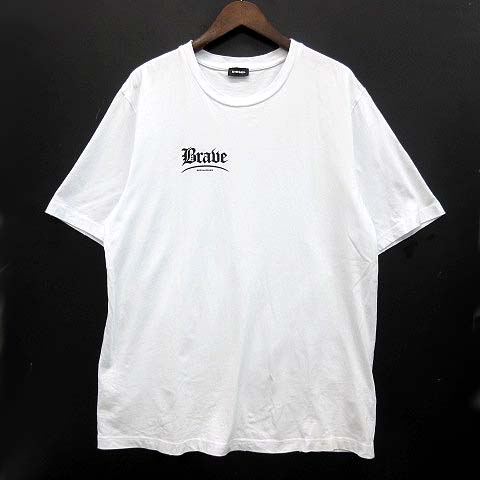 ディーゼル DIESEL プリント Tシャツ カットソー 半袖 ダメージ加工 