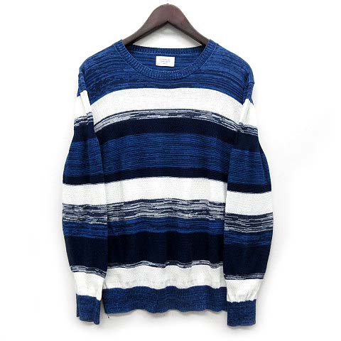メンズビギ Men S Bigi Essential Garment マルチボーダー サマー ニット セーター リネン コットン 長袖 クルーネック ブルー 青 M 美品 メンズ 013 ベクトルパーク メンズビギ Men S Bigi Essential Garment マルチボーダー サマー ニット セーター リネン コットン 長袖 クルーネック ブルー 青 M 美品 メンズ 013 ベクトルパーク