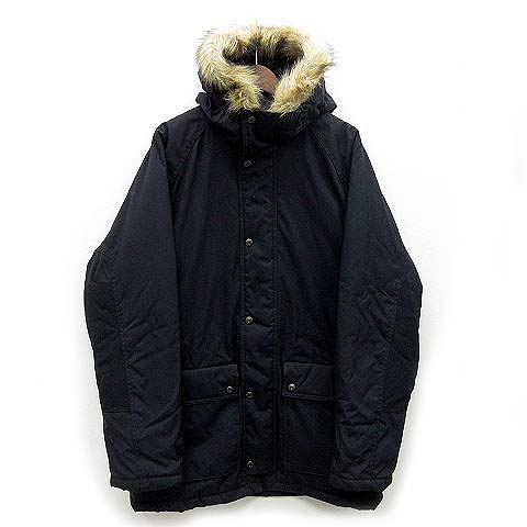 ユニクロ Uniqlo 中綿 コート フェイクファー フード付き ジップアップ ブラック 黒 L 美品 メンズ 013 ベクトルパーク