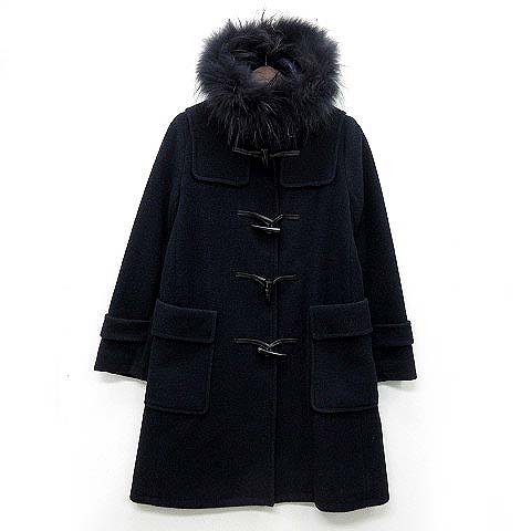 ココディール Coco Deal モッサ ロング Aライン ダッフルコート ウール ファー付き フード ネイビー 紺 2 レディース 013 ベクトルパーク