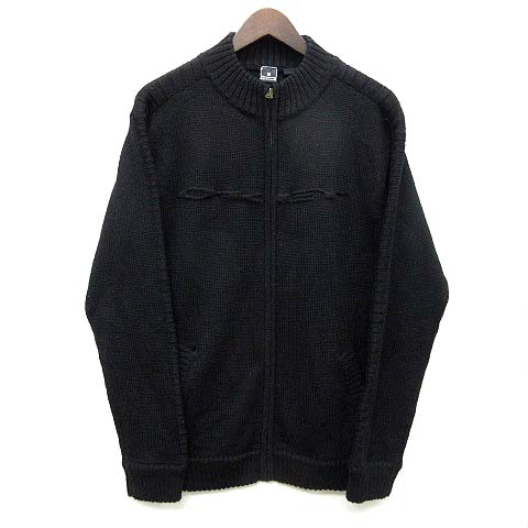 オークリー Oakley ジップアップ ニット ブルゾン セーター ウール 長袖 ライン ブラック 黒 M メンズ 013 ベクトルパーク