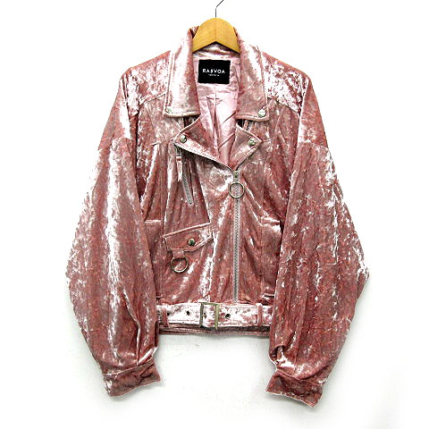 ラスボア Rasvoa ベロア ライダースジャケット ベルト 長袖 ピンク 99 722rw 786 レディース 013 ベクトルパーク ラスボア Rasvoa ベロア ライダースジャケット ベルト 長袖 ピンク 99 722rw 786 レディース 013 ベクトルパーク