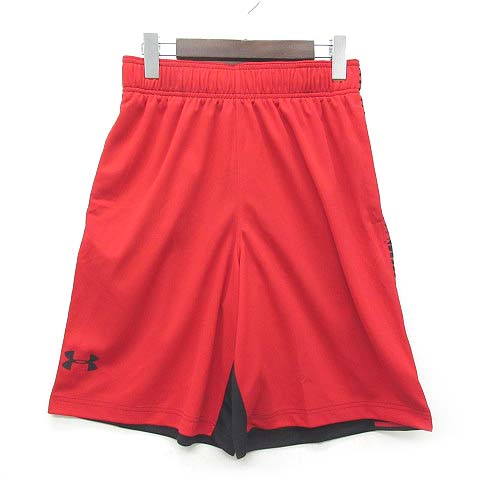 未使用品 アンダーアーマー Under Armour バスケットボール ハーフ ショート パンツ ボーダー切替 ヒートギア レッド 赤 M メンズ 013 ベクトルパーク