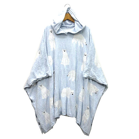 ジェラートピケ Gelato Pique ルームウェア ジャガード Jqd ポンチョ フード付き 白くま柄 ライトブルー F Pwnt1950 レディース 013 ベクトルパーク