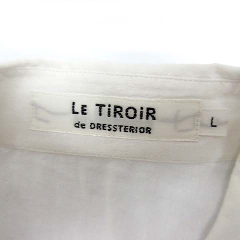 ルティロワドゥドレステリア Le Tiroir De Dressterior カットワークレース シャツ ブラウス コットン フレンチスリーブ 比翼 ホワイト 白 L レディース 013 ベクトルパーク