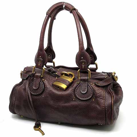 クロエ CHLOE パディントン ハンドバッグ レザー ダークブラウン 茶 