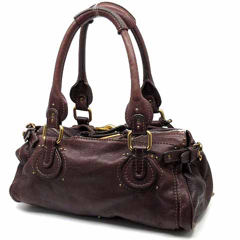 クロエ CHLOE パディントン ハンドバッグ レザー ダークブラウン 茶 