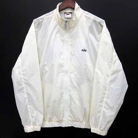 ナイキ Nike ナイロン ウインドブレーカー ジャケット パッカブル ジャンパー 筆記体ロゴ 白 ホワイト L 12 14 ボーイズ 90s 00s メンズ レディース 013 ベクトルパーク