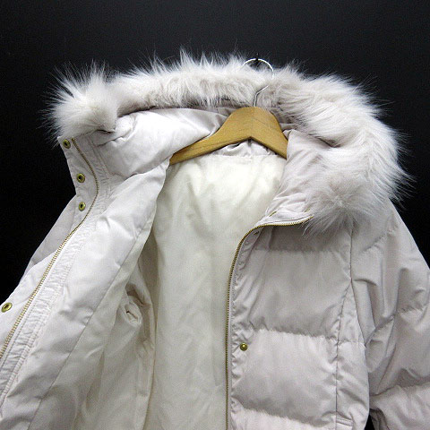 ジーユー Gu ダウンジャケット フード付き ジップアップ 長袖 ライトグレー S 211 美品 レディース 013 ベクトルパーク