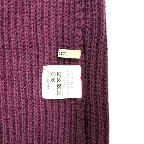 イートミー Eatme 前後 2way ニット ワンピース 膝丈 ベルト付き パフスリーブ 長袖 パープル 紫 F レディース 013 ベクトルパーク