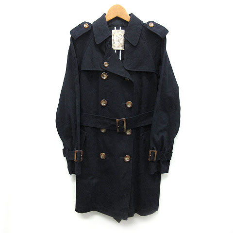 ナノユニバース Nano Universe トレンチコート コットン ネイビー 紺 M レディース 013 ベクトルパーク