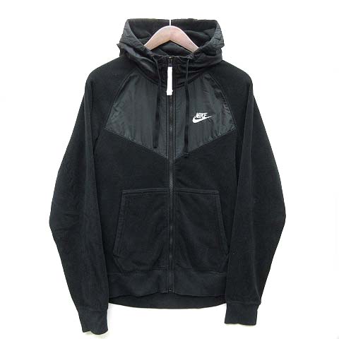 ナイキ Nike フリース フルジップ パーカー プルオーバー 長袖 素材切替 ブラック 黒 S Cj4542 010 メンズ 013 ベクトルパーク