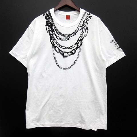 ヨウジヤマモト Yohji Yamamoto サイト S Yte Kume Jp ネックレス トロンプルイユ Tシャツ Chain Necklace Trompe L Oeil T Shirt ホワイト 白 M 美品 Ut T52 006 メンズ 013 ベクトルパーク