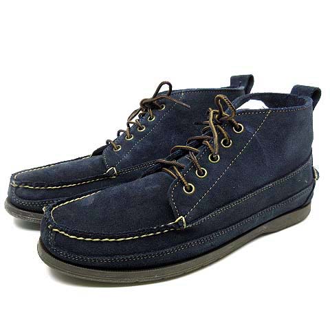 ジーエイチバス G H Bass スエード モカシン ブーツ ネイビー 紺 10 約28cm 美品 メンズ 013 ベクトルパーク