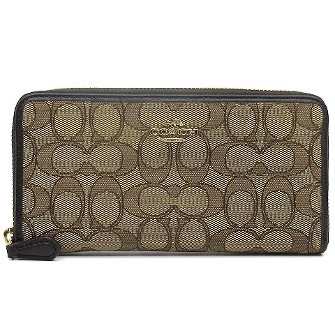 大量入荷 COACH アコーディオン ダークブラウン シグネチャー