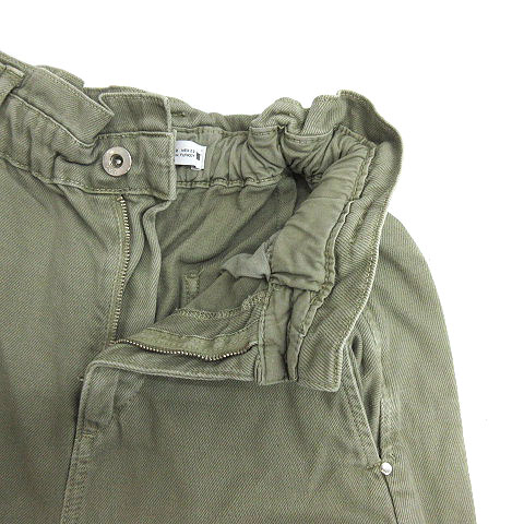 ザラ Zara Baggy ペーパーバック デニム パンツ テーパード ジーンズ ゴムウエスト カーキ 32 5862 152 506 レディース 013 ベクトルパーク