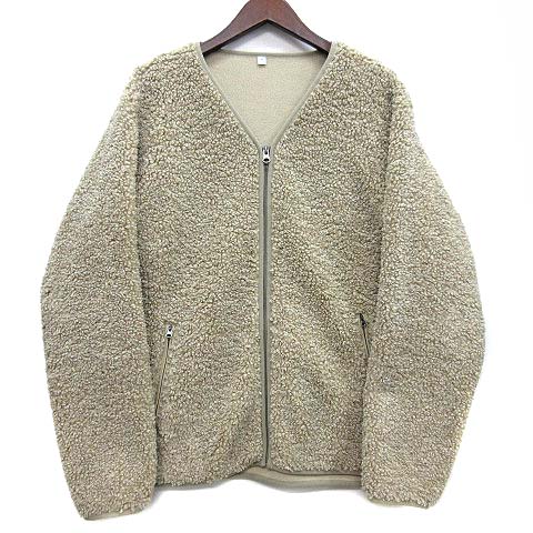 ユニクロ Uniqlo ボア フリース Vネック カーディガン 長袖 ノーカラー ベージュ Xl メンズ 013 ベクトルパーク