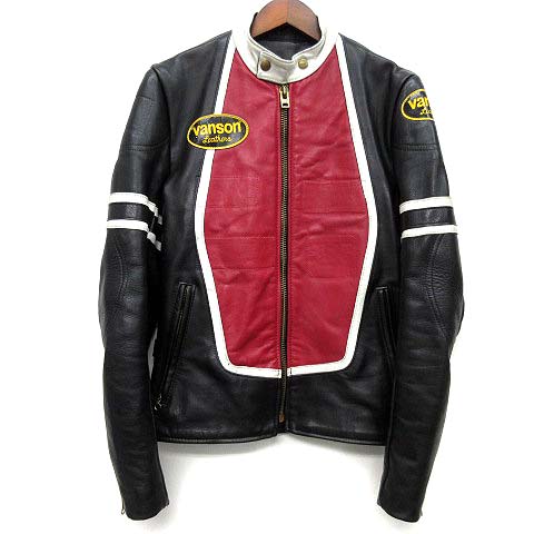 バンソン VANSON RPJ TEAM レーシング ライダース ジャケット レザー  