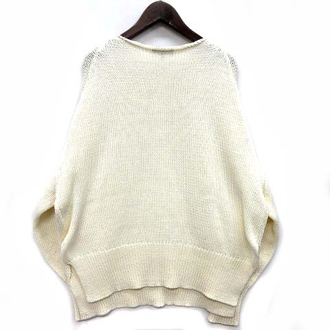セオリー Theory チャンキー スリット ニット セーター 長袖 CHUNKY SLIT PO MERCER COTTON 2021SS オフホワイト 白 S レディース セオリー Theory チャンキー スリット ニット セーター 長袖