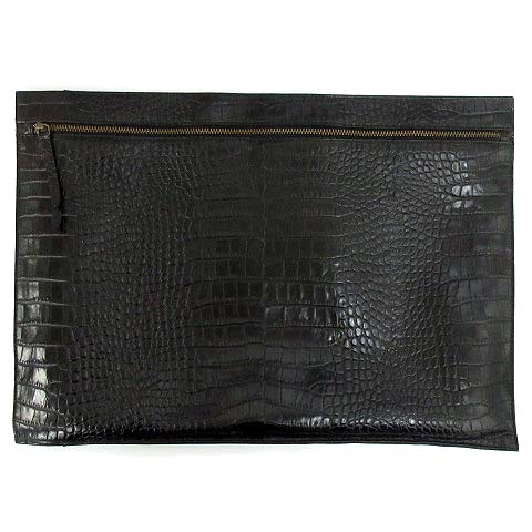 ドリスヴァンノッテン DRIES VAN NOTEN ビッグクラッチバッグ クロコ型 
