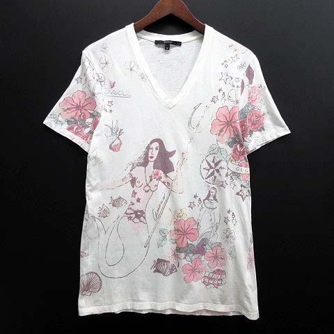 グッチ GUCCI マーメイド タトゥー Vネック Tシャツ カットソー 半袖 