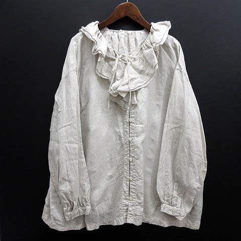ネストローブ nest Robe リネン ラッフルカラー ブラウス 長袖 01214  