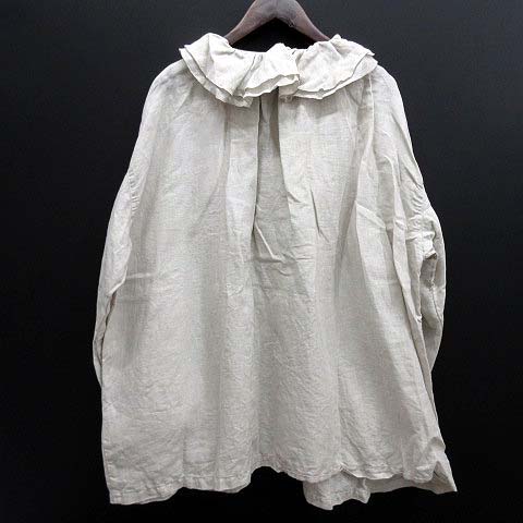 ネストローブ nest Robe リネン ラッフルカラー ブラウス 長袖