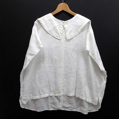 ネストローブ nest Robe リネン つけ襟 ブラウス 半袖 ワイド 