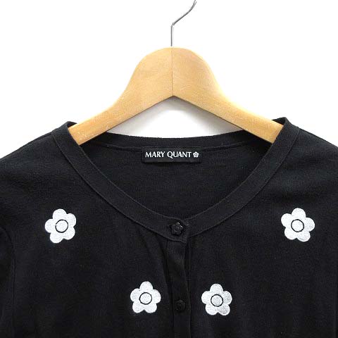 マリークワント MARY QUANT ニット カーディガン カメリア刺繍 長袖