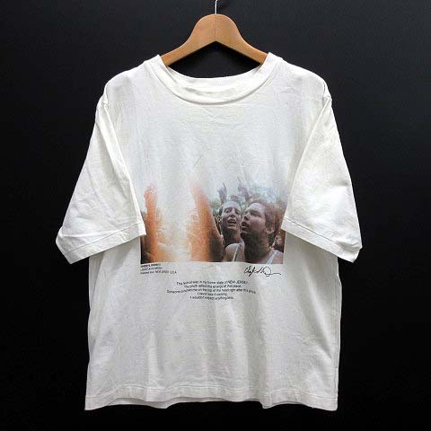 JANESMITH CHERYL DUNN フォトTシャツ ホワイト 38 美品 ジェーンスミス JANE SMITH CHERYL DUNN 両面 フォトプリント Tシャツ