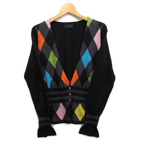 ポールスミス ブラック Paul Smith Black ニット ペプラム カーディガン マルチカラー アーガイル 長袖 ブラック 黒 M レディース 013 ベクトルパーク ポールスミス ブラック Paul Smith Black ニット ペプラム カーディガン マルチカラー アーガイル 長袖 ブラック 黒 M レディース 013 ベクトルパーク