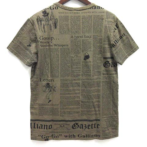 ジョンガリアーノ JOHN GALLIANO Tシャツ ニュースペーパー Vネック 