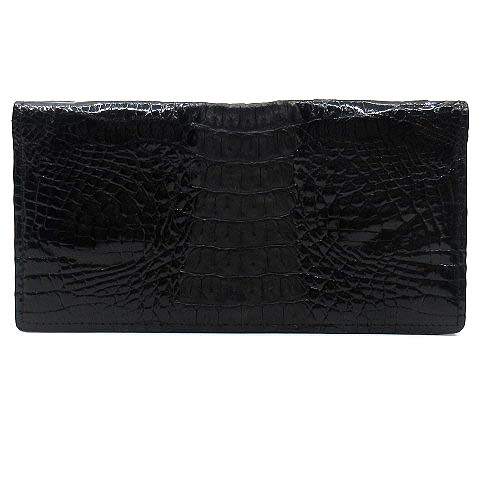 ビバリー BEVERLY クロコ ワニ革 背革 ホーンバック 二つ折り 長財布  