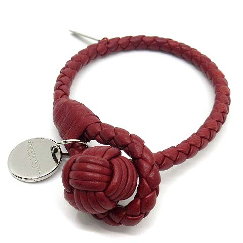ボッテガヴェネタ Bottega Veneta イントレチャート ブレスレット レザー レッド 赤 S メンズ レディース 013 ベクトルパーク