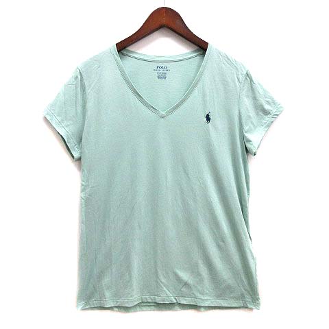 ポロ ラルフローレン Polo Ralph Lauren Vネック Tシャツ カットソー 半袖 ワンポイント グリーン 緑 L メンズ 013 ベクトルパーク