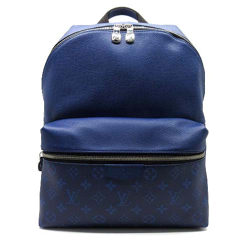ルイヴィトン LOUIS VUITTON タイガラマ ディスカバリー バックパック リュック レザー M30229 コバルト ブルー 美品 メンズ